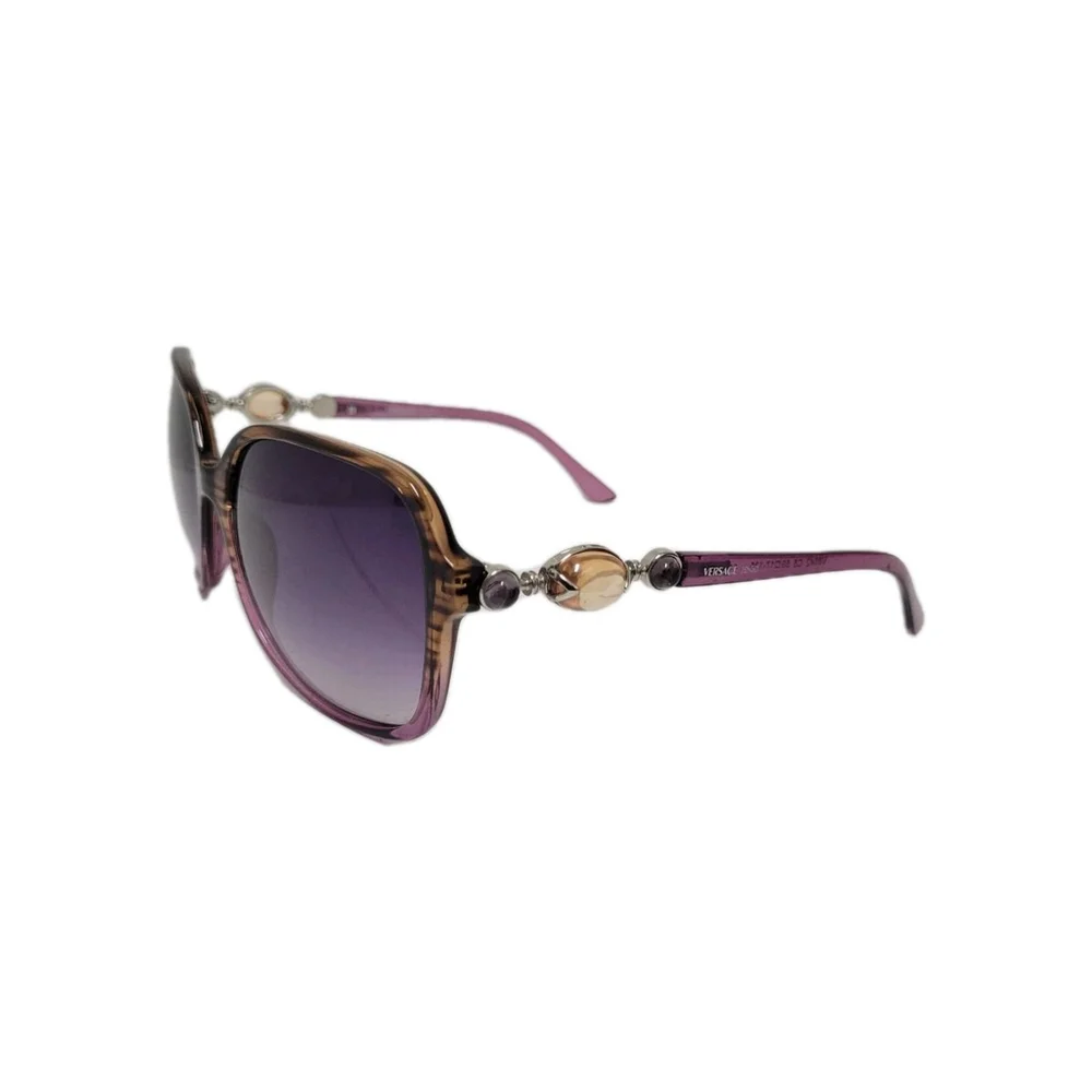 VERSACE Rhinestone Adult Unisex Sunglasses Eyewear Pink Brown Frame
